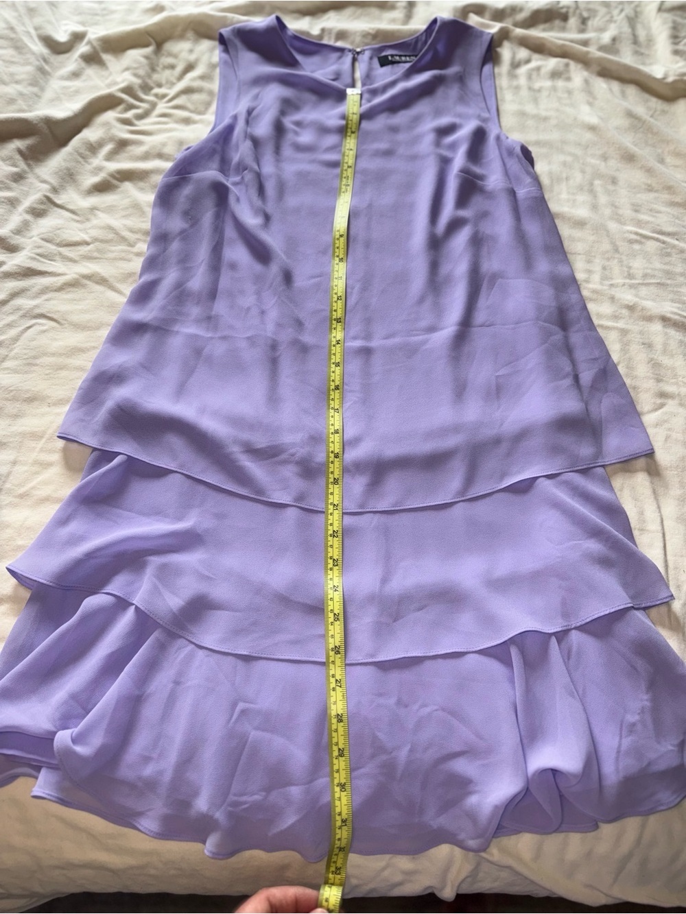 Lauren Ralph Lauren Lavender Layered Sleeveless Mini Dress - Picture 8 of 9
